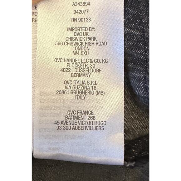 Quacker Factory Denim Roll Tab Sleeve Embroidered Candy Cane Shirt Shacket 2X - Picture 12 of 12